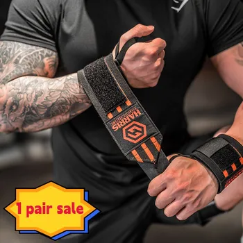 1 Poriniai riešo įvyniojimai sunkiosios atletikos jėgos kilnojimui su nykščio kilpa 62cm Gym Wrist Support Straps Professional Fitness Wrist Guard