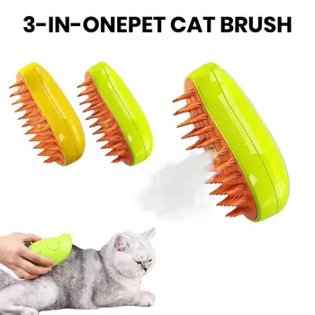 1 rinkinys kačių šepetys 3-in-1 dizainas elektrinis garuojantis katės plaukų šepetys universalus naminių gyvūnėlių priežiūros šukos naminių gyvūnėlių reikmenys naminių gyvūnėlių masažo šepetys