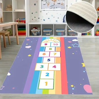 1pc Kids Hop & Count Hopscotch kilimėlis, minkštas neslystantis kilimas, skirtas žaisti viduje ir lauke