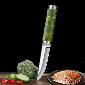 1vnt Aštri nerūdijančio plieno kepsninė pjaustymo mėsos peilis, nešiojamas EDC mini kišeninis peilis universalus vaisių peilis namams ir kepsninei