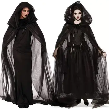 2023 Helovino kostiumas Vaiduoklis Nuotaka Ragana Aukštos kokybės Vampyrų Cosplay žaidimas Minkštas kostiumas Siaubo demono kostiumas Juoda marlės suknelė