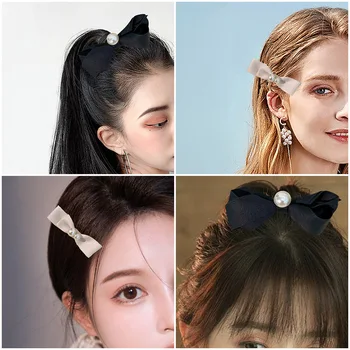 2023 Naujas mados lydinys Perlų plaukų segtukai Drugelio krašto klipas Vasaros kirpčiukų klipas mergaitėms Spindinčios ponytail plaukų segtukai