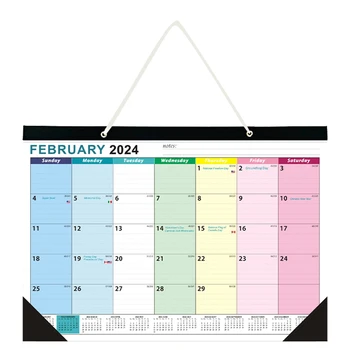 2023–2024 metų kalendorius 18 mėnesinis namų biuras Dekoravimo organizavimas su kabančiu kabliu Sieninis kalendorius Storo popieriaus grafikas