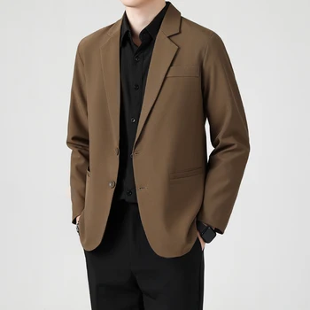2024 Naujas prekės ženklas Vyriški laisvalaikio švarkai Rudens pavasario mada Lieknas kostiumas Švarkas Džentelmenai Blazer Vienos sagos paltas Vyriški drabužiai A38