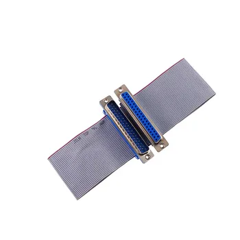 2Pcs D-Sub jungtis 37 Pin IDC tipo kabelio adapteris vyriškas į moterišką kištuką prie lizdo pilkas plokščias kabelis 1.27 mm 25 cm ilgis