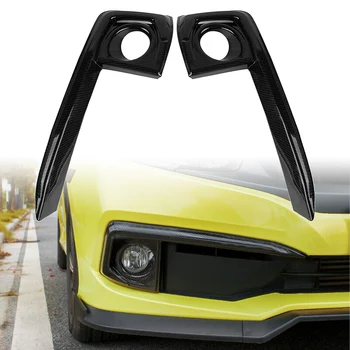 2vnt/pora automobilio priekinio rūko žibinto dangtelio anglies pluošto ABS dekoratyvinė apdaila Honda Civic 2019 2020 2021