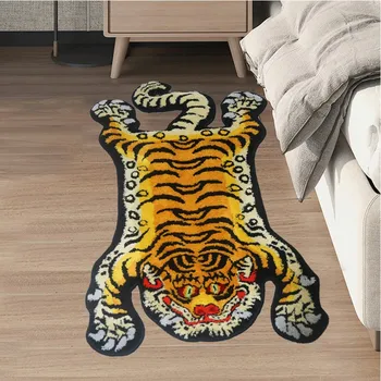 3d Tigro kilimas Minkštas pūkuotas tigras Spausdinti kilimai Gyvūnų lovos kilimas Neslidus sugeriantis vonios kilimėlis Namų dekoro svetainė