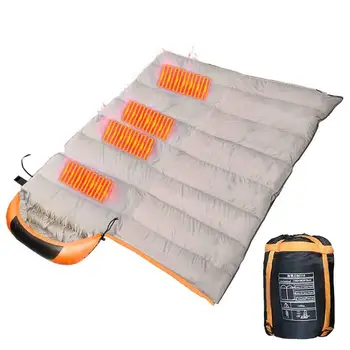 4 zonos Šildomas miegmaišis USB maitinamas šildymo kilimėlis Kempingo šiltas miegmaišis su 3 lygių temperatūra žygių kempingui