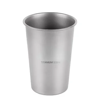 500ML Titano alaus taurė lauko kempingas Titano taurė Grynas Ti vandens puodelis Alaus bokalas Sveikas nešiojamas patvarus kavos puodelis