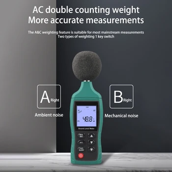 67JE 30-130dB skaitmeninis garso lygio matuoklis nešiojamas mini triukšmo garso dažnio testeris
