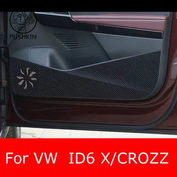 Anglies pluošto odiniai automobilių durelių kilimėliai Anti-kick Mat Volkswagen Vw Id.6 Id.6x Crozz 2021 2022 2023 2024 Laikymo pagalvėlės priedai
