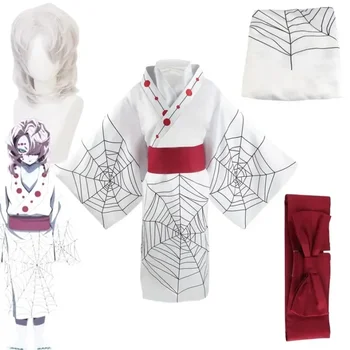 Anime Demon Slayer Kimetsu No Yaiba Spider Oni Ayaki Rui Cosplay Unisex Kimono Full Set Helovino karnavalo kostiumai