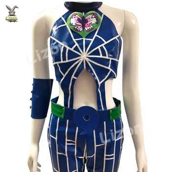 Anime Jojo's Bizarre Adventure Cosplay Stone Ocean Jolyne Cujoh Kujo Cosplay kostiumų perukai Drabužiai pagaminti pagal užsakymą
