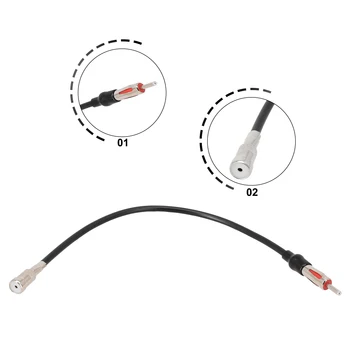 automobilinės radijo antenos adapteris ISO į DIN kabelinio automobilio elektronikos antenos adapteris, skirtas FM AM antenos automobilio garsui Juoda Automobilių priedai