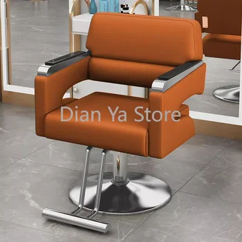 Barbershop kirpyklos kirpyklos kėdė Kosmetinis makiažas Pasukama prabangi priėmimo kėdė Reguliuojama Silla De Barbero salono baldai