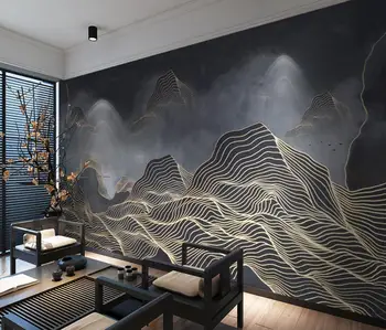beibehang custom Abstrakčių linijų tapetai svetainei Peizažinis televizorius Fonas Meno freskos sienų popierius Namų dekoro dekoravimas