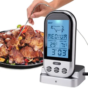 Belaidis LCD skaitmeninis termometras buitinė virtuvės orkaitė BBQ grilis Maisto gaminimas Mėsos zondas