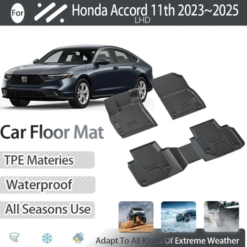 Car TPE grindų kilimėliai Honda Accord 11th Gen 2023 2024 2025 Vandeniui atsparus padas LHD pėdų kilimų pagalvėlių rinkinys Automobilių interjero aksesuarai