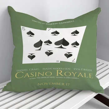 Casino Royale Minimalistinis pagalvės užvalkalas Dekoratyvinis sofos pagalvės dėklas Lovos pagalvės užvalkalas Namų dekoro automobilio pagalvės užvalkalas 45*45cm