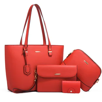 Classic & Simple Style Composite Bag 4 Set: moteriška rankinė, rankinė per petį, piniginė su išskirtiniu ir prabangiu daugiafunkciniu dizainu