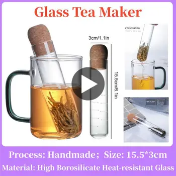 Creative Glass Tea Infuser Pipe Design Tea Sfilter for Mug Fancy Filter for Puer Tea Tea Tools with Plugper