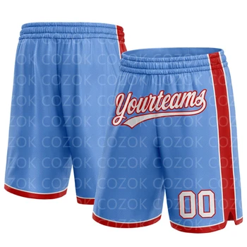 Custom Blue Authentic Basketball Shorts 3D Printed Vyriški šortai Jūsų vardas Mumber Greitai džiūstantys paplūdimio šortai