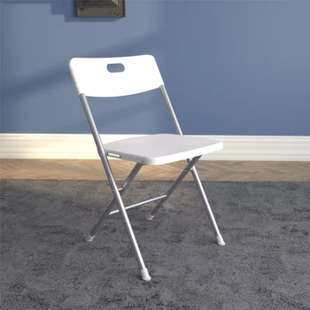 Dervos sėdynė ir atlošas sulankstoma nešiojama kėdė, balta, 4 pakuotės, 19.00 x 18.00 x 29.50 colių