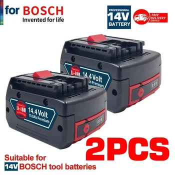 Didelės talpos 14V / 14.4V 10Ah įkraunama ličio baterija skirta Bosch akumuliatoriniams gręžimo atsuktuvams BAT607, BAT607G, BAT614 G