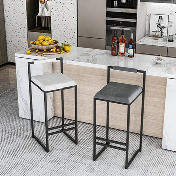Dizainas Minimalistinės baro kėdės Modernūs virtuvės stalai Banketai Valgomojo kėdės Vakarėlis Metaliniai Chaises De Salon Stuhl Baldai YX50BY
