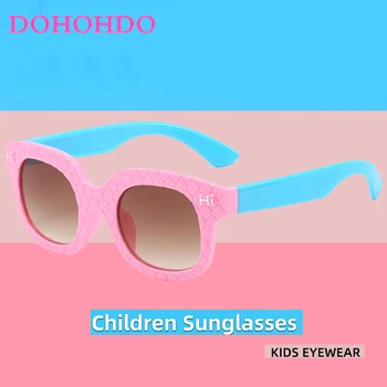 DOHOHDO Nauji šaunūs akiniai nuo saulės vaikams Prekės ženklo dizainas Akiniai nuo saulės vaikams Berniukai Mergaitės Akiniai nuo saulės UV 400 apsauga Katės akys Oculos