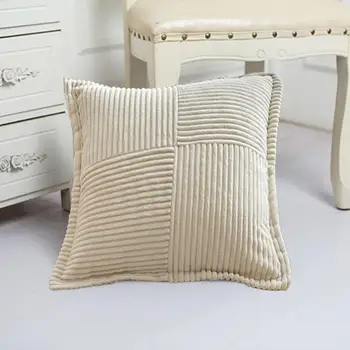 dryžuotas pagalvės užvalkalas minkštas stilingas namų dekoravimo pagalvės pagalvės užvalkalas Pliušinis kukurūzų juostelės pleistras dizainas jaukiam prašmatniam įvaizdžiui