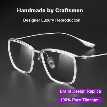 DT prekės ženklo replika Prabangūs verslo akiniai Pure Titanium Square Vyriški akiniai Rėmelis Receptinis Trumparegystė Optiniai akiniai