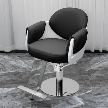 Ergonomiškos metalinės kirpyklos kėdės Kirpykla Kirpykla Riedėjimo kėdė Patogus makiažas Silla De Barbero Grožio salono baldai