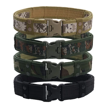 Fashion Men Canvas Waistband New Army Style Combat Belts Quick Release Tactical Belt Outdoor Hunting Camouflage Waist Strap