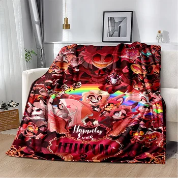 Helluva Boss Blitzo Suaugusiųjų animacija Minkšta pliušinė antklodė,Flanelinė antklodė Mesti antklodę svetainei Miegamasis Lova Sofa Pikniko vaikas