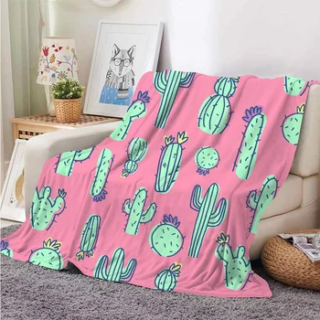 HX Naujos mados flanelinės antklodės Mielas augalas Dykumos gėlė 3D Spausdinta antklodė Laikyti šiltą Baby Comforter 75x100cm 5 dydis