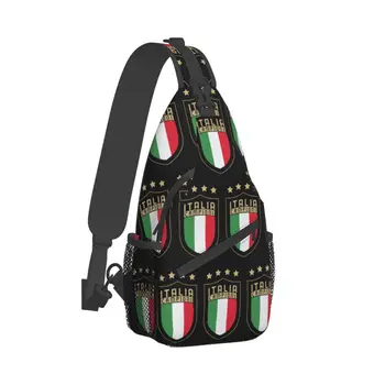 Italia Italija Italijos vėliava Crossbody Sling Bags Fashion Chest Bag Retro Shoulder Backpack Daypack for Travel Hiking Sports Pack