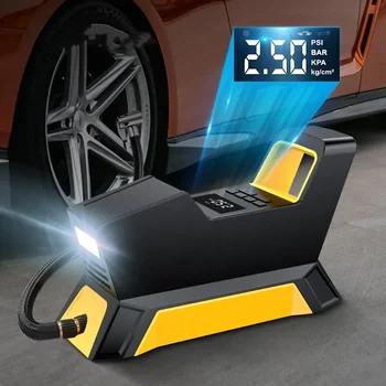 Išmanusis skaitmeninis ekranas Automobilio nešiojamasis pripūtimo siurblys 12V 150PSI Elektromobilių padangų dviračio pripūtimo įtaisas USB įkrovimas greitas