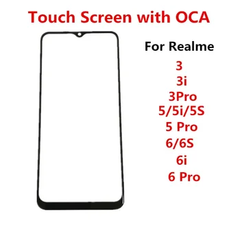 Išorinis ekranas Realme 3 3I 5 5I 5S 6 Pro 6I 6S Priekinis jutiklinis skydelis LCD ekranas Stiklo dangtelio objektyvo remontas Pakeiskite dalis OCA