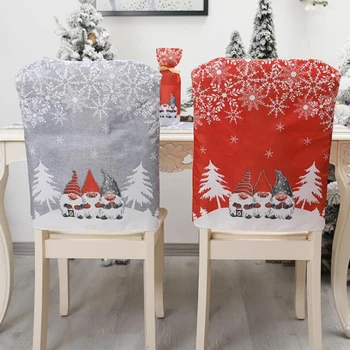 Kalėdinės kėdės viršelis Animacinis filmas Snaigė Kalėdų senelio raštas Kėdės dangtelis Linksmas kalėdinis vakarėlis Namų ornamentas Virtuvės stalo dekoras