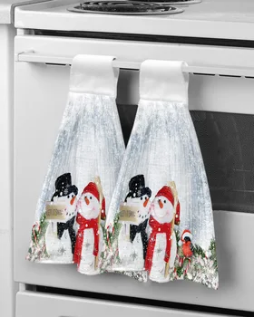 Kalėdų žiemos snaigė Sniego senis Kabantis virtuvės rankšluosčiai Greitai džiūstanti mikropluošto valymo šluostė Minkštas rankšluostis