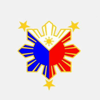 Karštas kūrybiškumas Filipinų vėliava Jūrinės žvaigždės dangtelis Įbrėžimas Kėbulas Automobilio lipdukas Lipdukas Lipdukas Nuo saulės apsaugantis Visureigio salonas 14 * 13cm