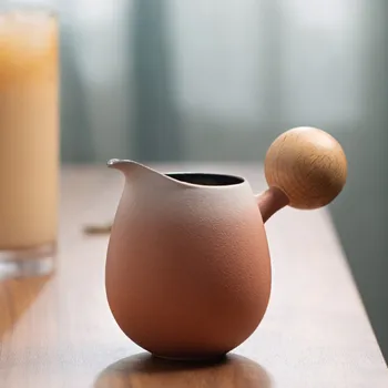 Keraminė popietės arbata Pieno puodelis su rankena Pieno puodas Pieno skardinė kava ir pieno puodelis Mažas pieno puodelis Japoniškas retro garų ąsotis