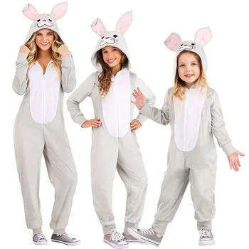 kids Kigurumis Sleepwear Onesie Cartoon Cute Rabbit Homewear Pajama Girl Boy Party Cosplay kombinezonas Vaiko kostiumas