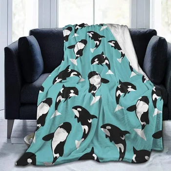 Killer Whale Orca Throw Blanket Ultra Soft Blanket Warm Thin Blanket for Home Bed BedBed Blankets for Home Bed Blankets for Adults Children