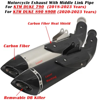 KTM DUKE 790 890 890R 2018 - 2021 2022 2023 Motociklų išmetamųjų dujų pabėgimas Modifikuotas anglies pluošto duslintuvas Vidurinis jungties vamzdis DB žudikas