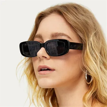 Kvadratiniai akiniai nuo saulės Moteriški stačiakampiai Prabangus prekės ženklas Dizaineris Akiniai nuo saulės moterų gradientui Skaidrus mažas lęšis Unisex Oculos de Sol