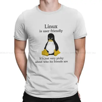 Linux yra patogus naudoti TShirt vyrams Linux operacinės sistemos drabužių stiliaus poliesterio marškinėliai Homme