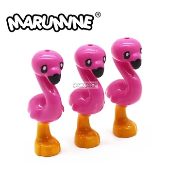 Marumine Flamingo Animal Building Blocks Parts MOC Bricks Seagulls Penguins Squirrels Husky Bird Kits Accessories 