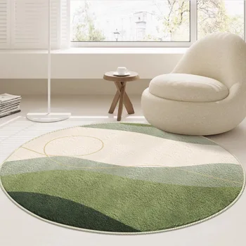 Minkšti pūkuoti apvalūs kilimai namų svetainei Šiaurietiškas minimalistinis miegamojo dekoras Neslidus rūbinės kilimėlis Didelio ploto studijų grindų kilimėlis